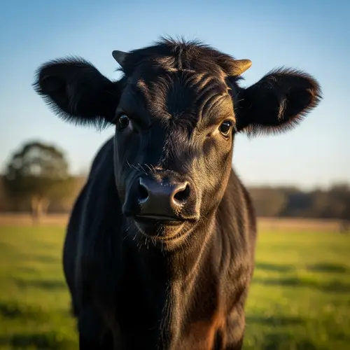 Confident Black Calf with a Smile