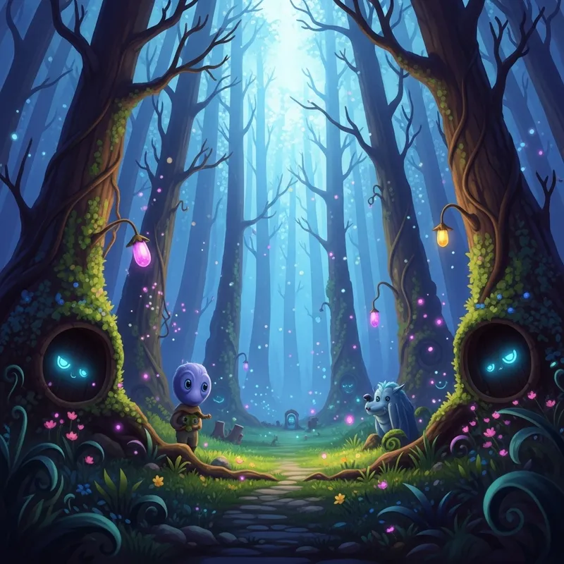 Fantasy Forest: Hidden Creatures in Vibrant Colors