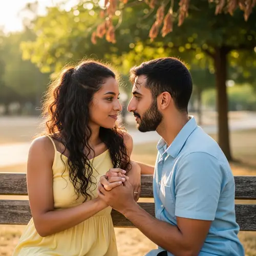 Interracial Love Story in the Park - Romantic Scene