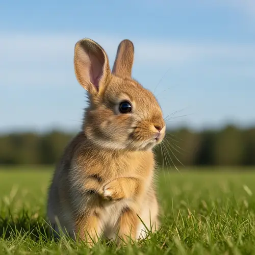 Adorable Baby Bunny in Serene Meadow | Cute Brown Rabbit