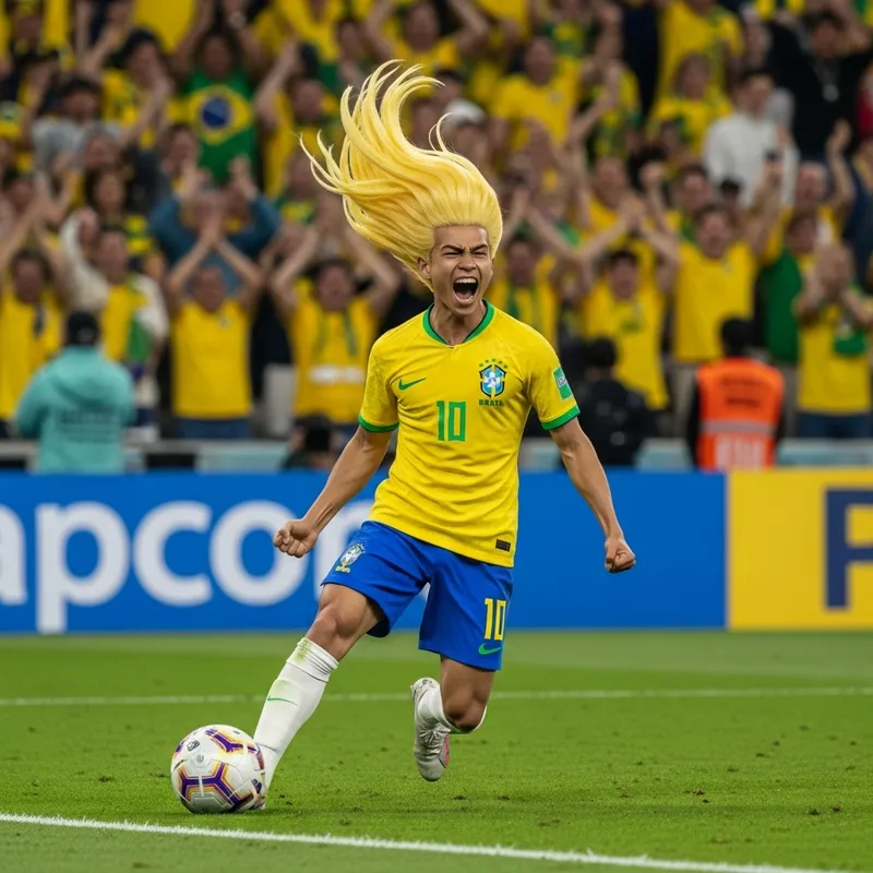 Bart Simpson Scores Goal in Brazil Jersey Celebration