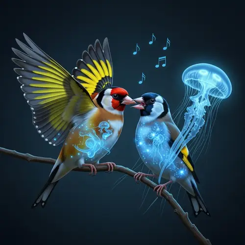 Glowfinch: Enigmatic Fusion of Goldfinch and Jellyfish