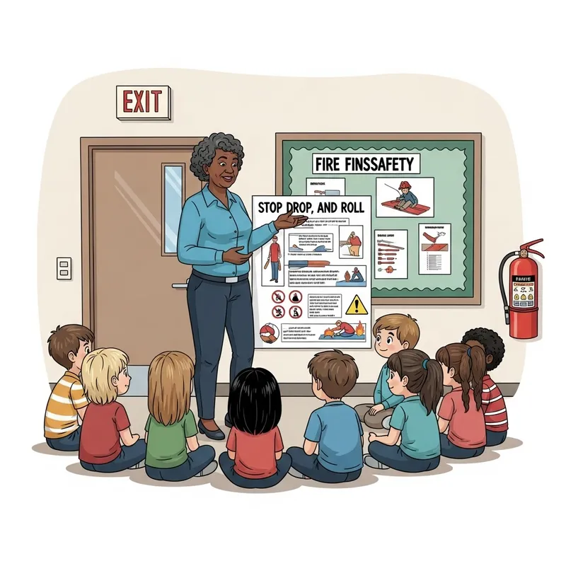 Fire Safety Classroom Lesson with Diverse Students