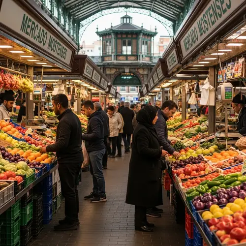 Mercado Mostenses: A One-Point Perspective in Madrid