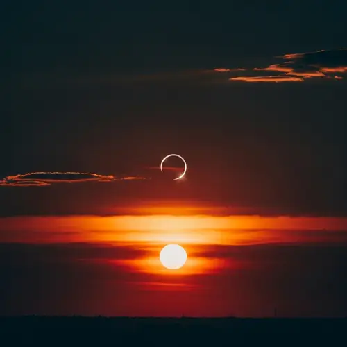 Sunset Eclipse: Celestial Event of Orange, Pink & Red Hues