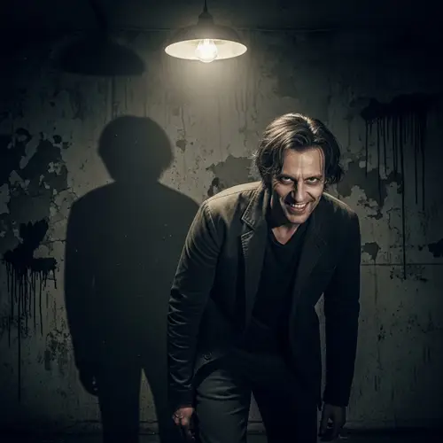 Menacing Human Figure in Dim Light