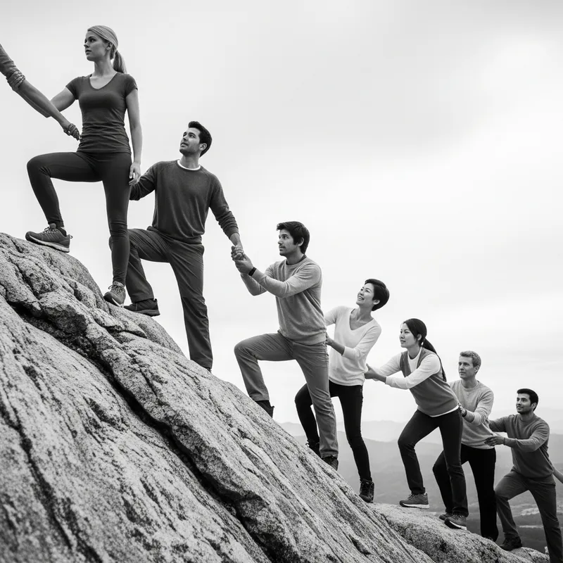 Teamwork in Action: Office Workers Conquer Mountains