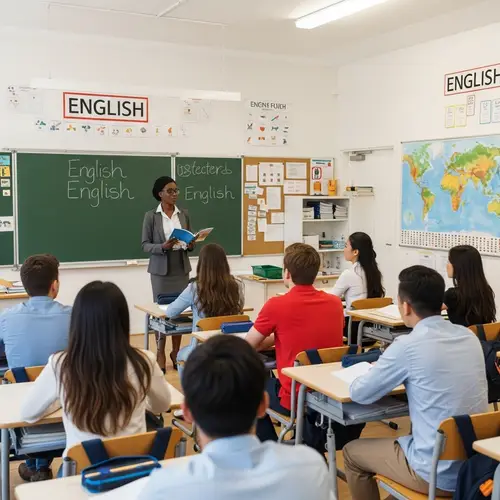 Bright School Classroom English Language Lesson