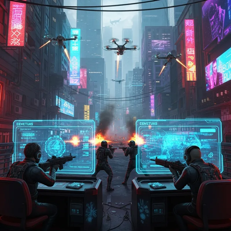 Virtual Reality War in Cyberpunk Future