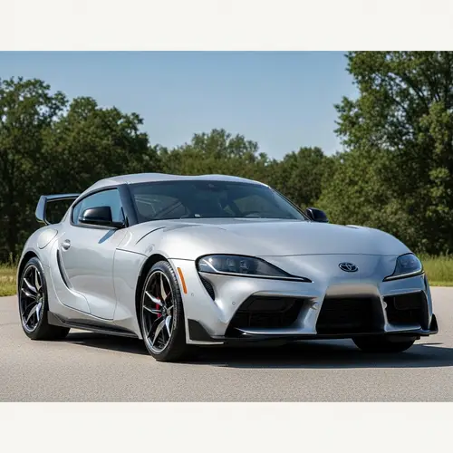 Bright Silver Toyota Supra - Sleek Design | Modern Headlights