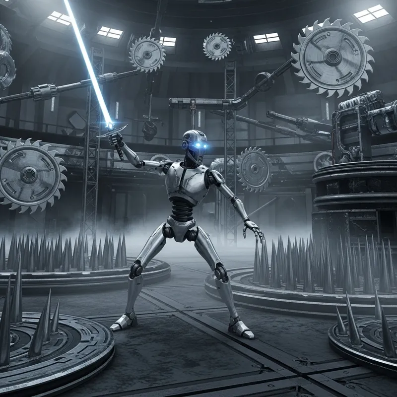 Action-Packed Robot in Metallic Silver - Clone Drone Character Action-Packed Robot in Metallic Silver - Clone Drone Character