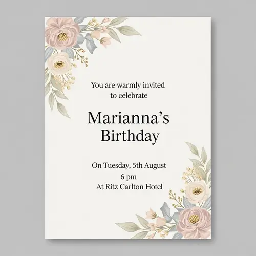 Elegant Birthday Invitation for Marianna's Celebration