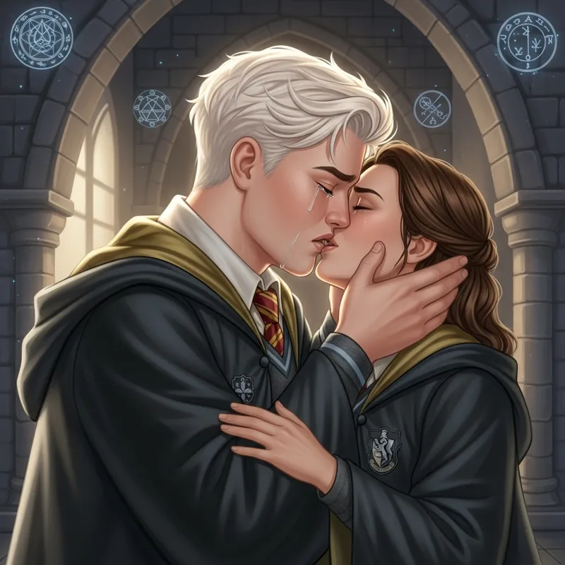 Emotional Moment as Draco Malfoy Kisses Hermione Granger