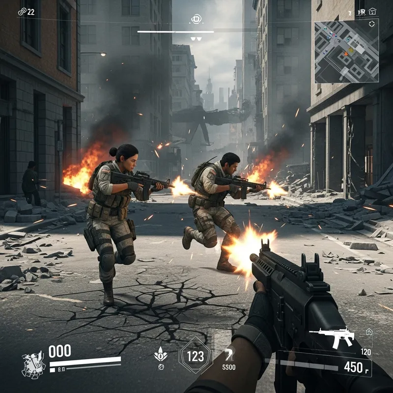 Intense Call of Duty Video Game Scene