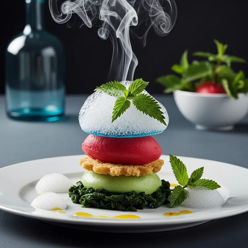 Futuristic Nettle Sorbet with Foams, Gels and Steam Futuristic Nettle Sorbet with Foams, Gels and Steam