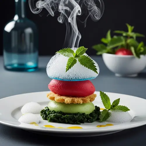 Futuristic Nettle Sorbet with Foams and Gels