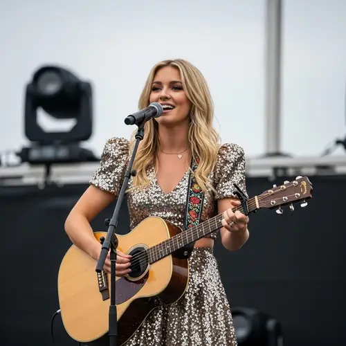 Passionate Blonde Pop Music Artist Performing Live