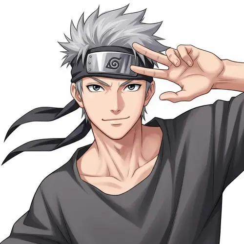 Full Body Illustration of Kakashi Hatake without Mask and Clothes