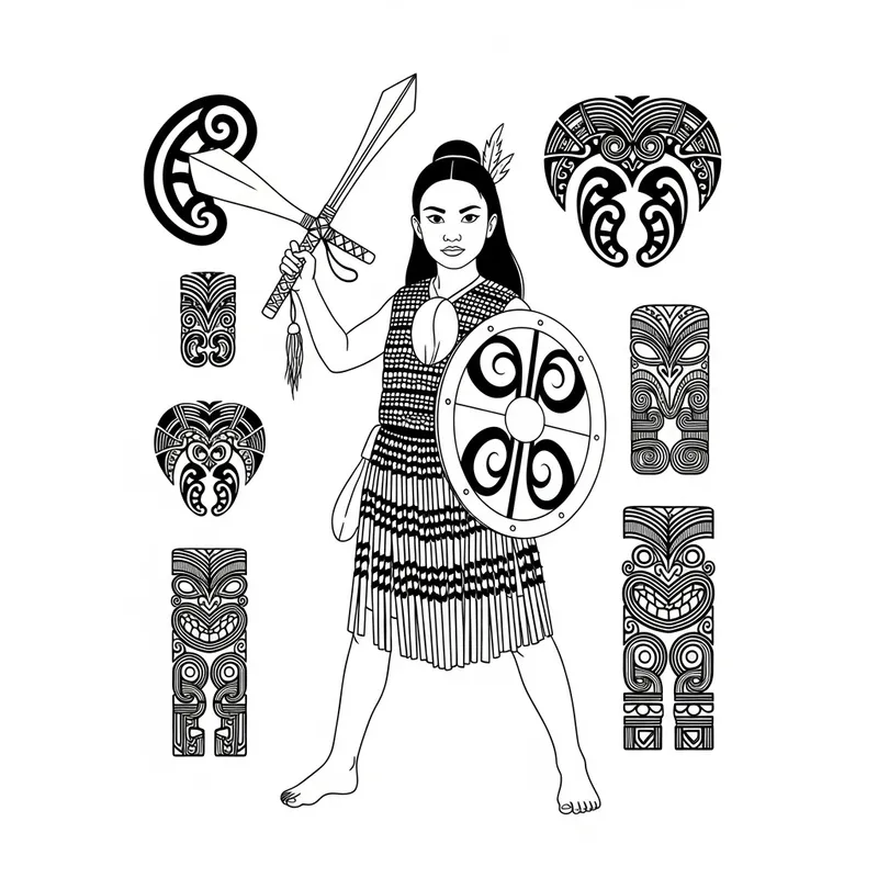Maori Girl Warrior: Strength & Courage | Traditional Art