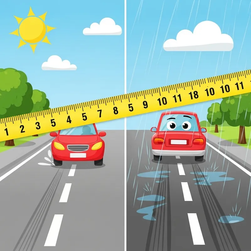 Car Stopping Distances: Wet vs Dry Conditions Car Stopping Distances: Wet vs Dry Conditions