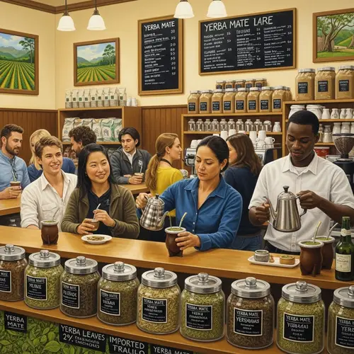 Diverse Yerba Mate Cafe: Heartwarming Scenes of Harmony & Tradition