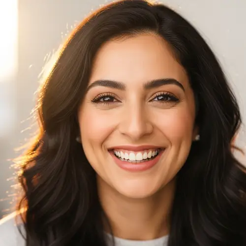 Joyful Middle-Eastern Woman Smiling | Happiness Personified