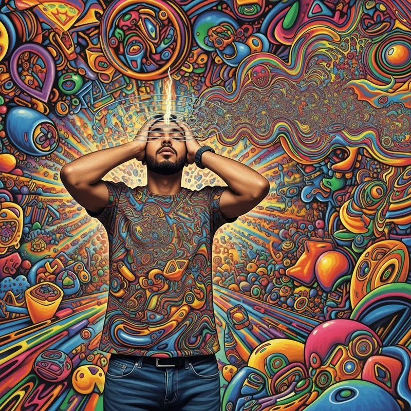 Psychedelic Middle Eastern Man Silently Pleads for Quiet