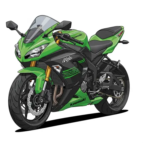 Detailed Visual Representation of Kawasaki Ninja 636
