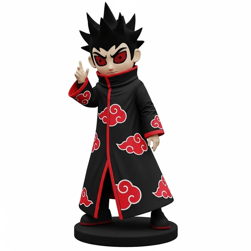 Dynamic Martial Artist - Black Spiked Hair & Red Eyes | Itachi Uchiha Mascot