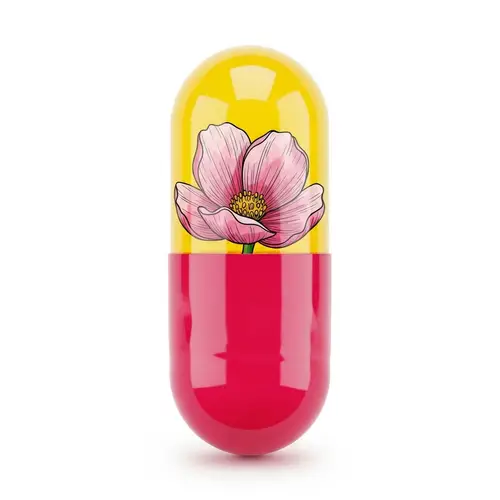 Colorful Gelatine Capsule with Beautiful Flower Design