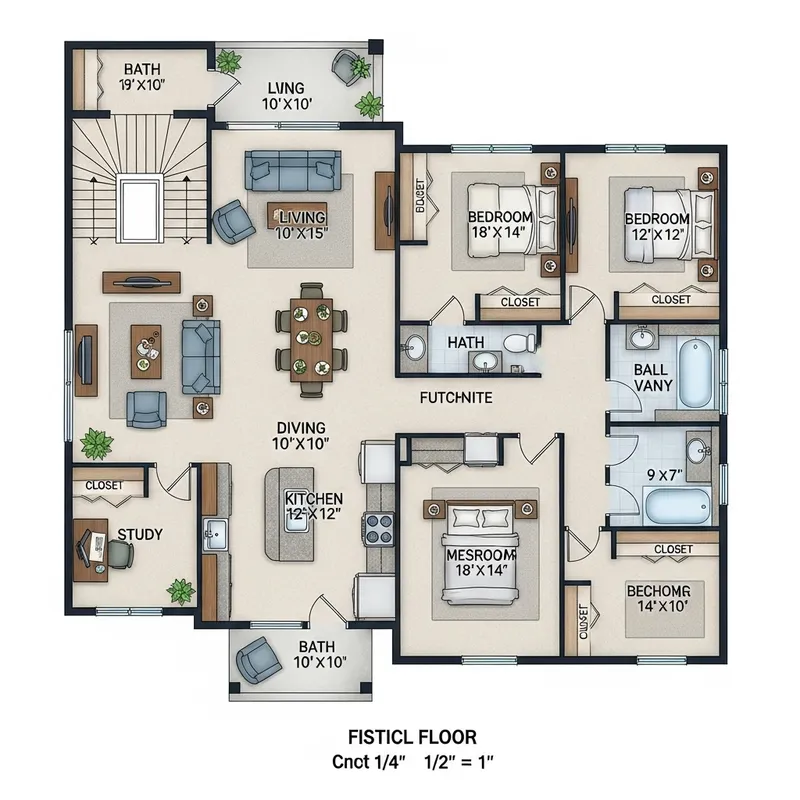 Modern Two-Story House Floor Plan