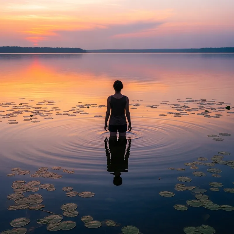 Tranquil Waters: Person in Serenity