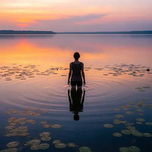 Tranquil Nature: Person in Water