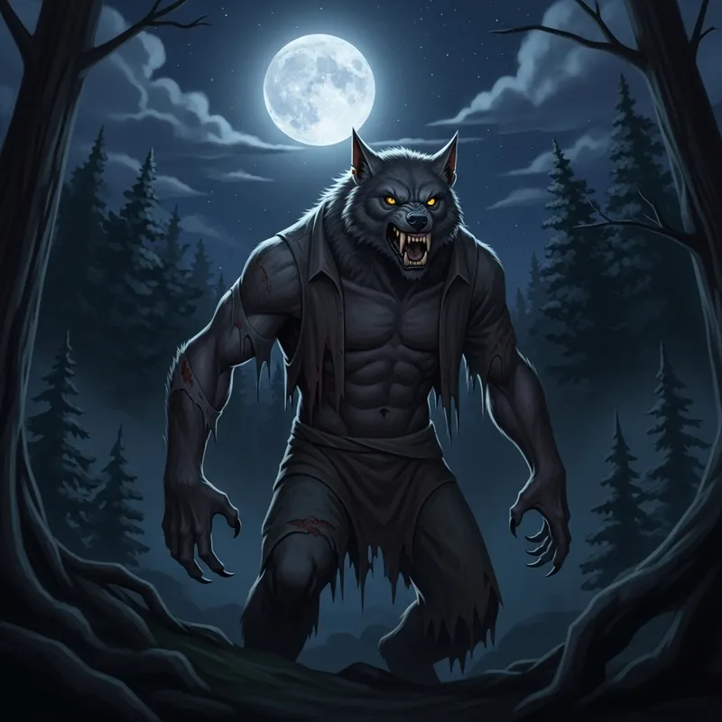 Werewolf Transformation Under Full Moon - Mythical Creatures