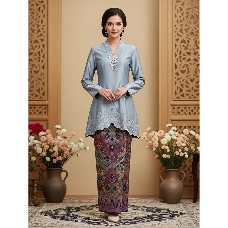 Traditional Malay Women's Baju Kurung & Accessories