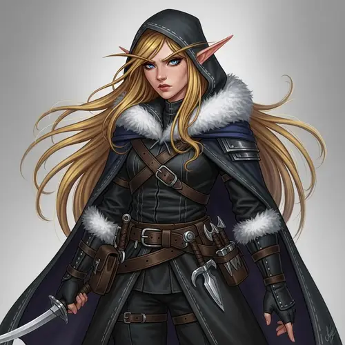 Half-Elf Rogue Character with Disciplined Northern Traits