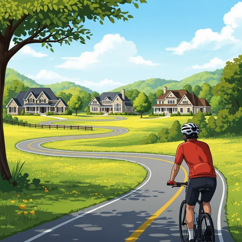 Charming Countryside Town with Grand Homes | Cycling in Idyllic Nature
