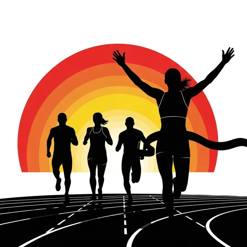 Running Competition Silhouettes of Athletes Running Competition Silhouettes of Athletes
