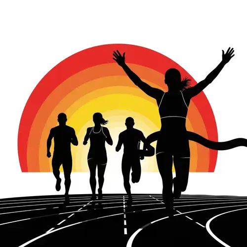 Running Competition Silhouettes of Athletes