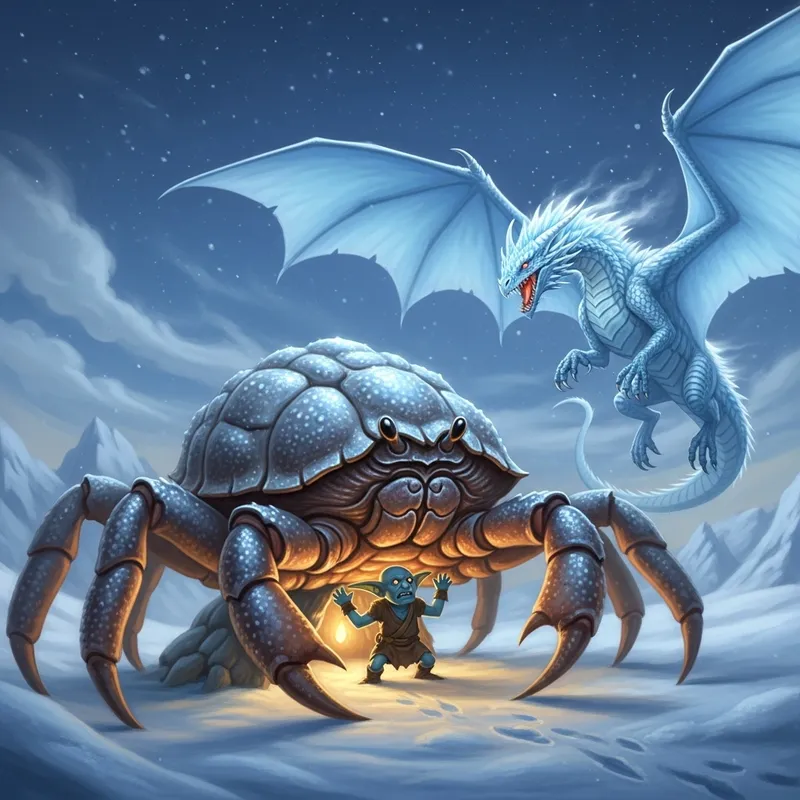 Giant Crab Protects Blue Goblin | Mythical Encounter