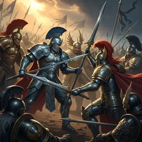 Epic Heavenly Warriors Battle | High Contrast Fantasy Art