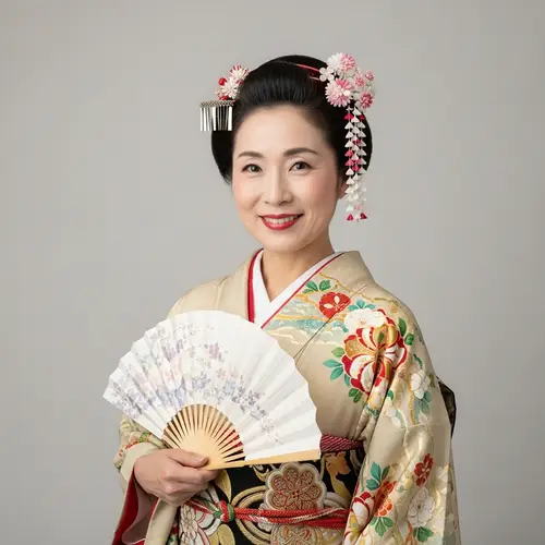 Stylish Japanese Woman in Kimono | Aged 45 | Graceful Charm