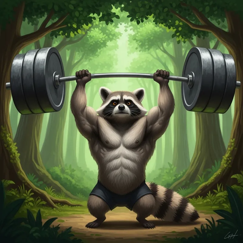 Raccoon Lifting Barbell | Enchanted Forest Strength