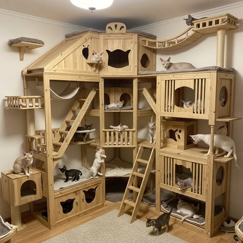 Cornish Rex Cat Breeder: Multi-Level Cat House Cornish Rex Cat Breeder: Multi-Level Cat House