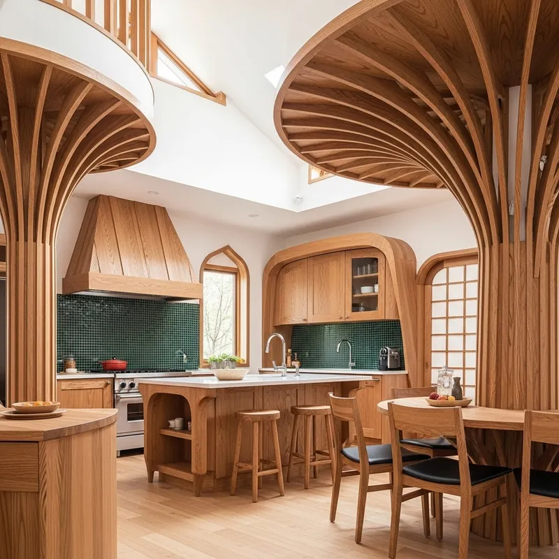 All Natural Architecture: Biophilic Design Kitchen with Japanese Motives