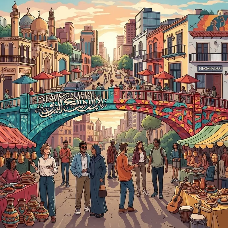 Bridging Cultures: Unity Bridge in Multicultural Cityscape