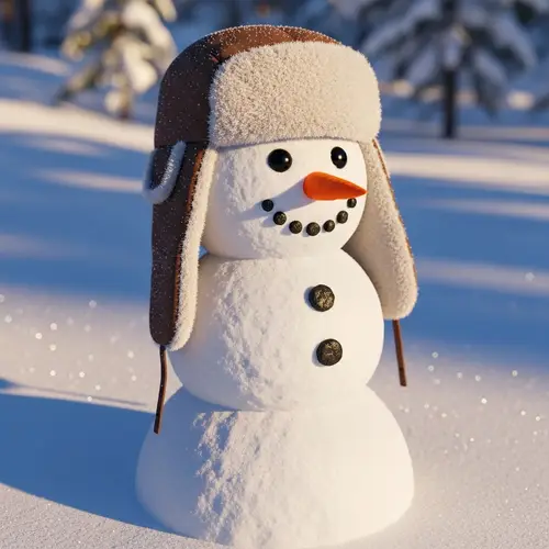 Snowman Trapper Hat | Modern 3D Animation Style