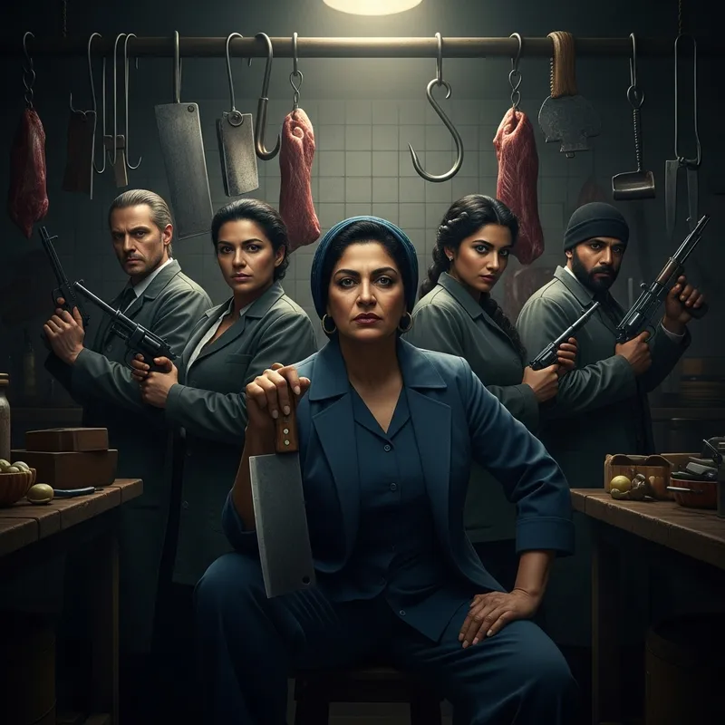 Vintage Gangsters at Butcher Shop - Nostalgic Organized Crime Scene