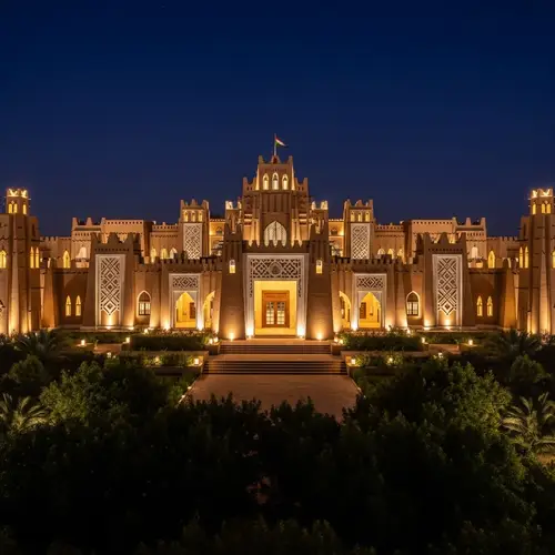 Sudanese Embassy Compound: Majestic Nighttime Architecture