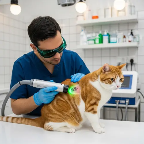 Professional Tattoo Removal for Calm Chubby Cat